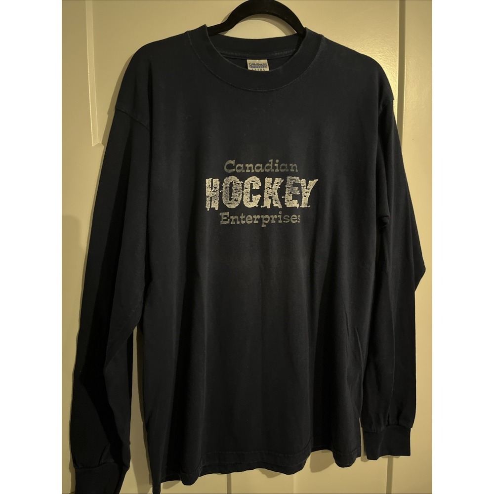 Canadian Hockey Enterprises Men's Long Sleeve Tshirt Navy Blue Size Large Placid